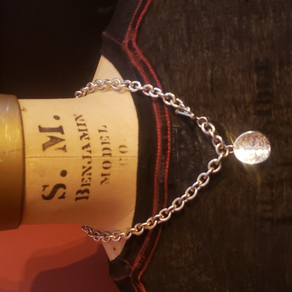 Tiffany & Co. Engraved Silver Disc Necklace